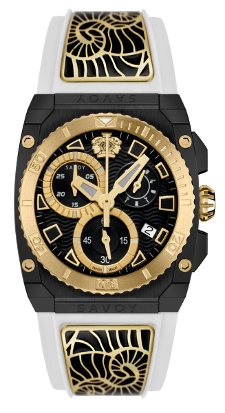 Relógio feminino Savoy  Branco Preto dourado